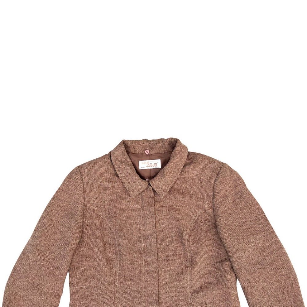 Equi Moda (Spain) Wool Blend Herringbone Tweed Blouson Jacket Beige (Totme) : L View 6